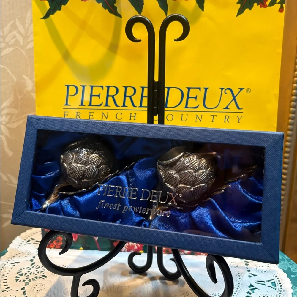 Pierre Deux Rare Vintage Pewter Set of 2 Artichoke Candle 🕯️ Holders!